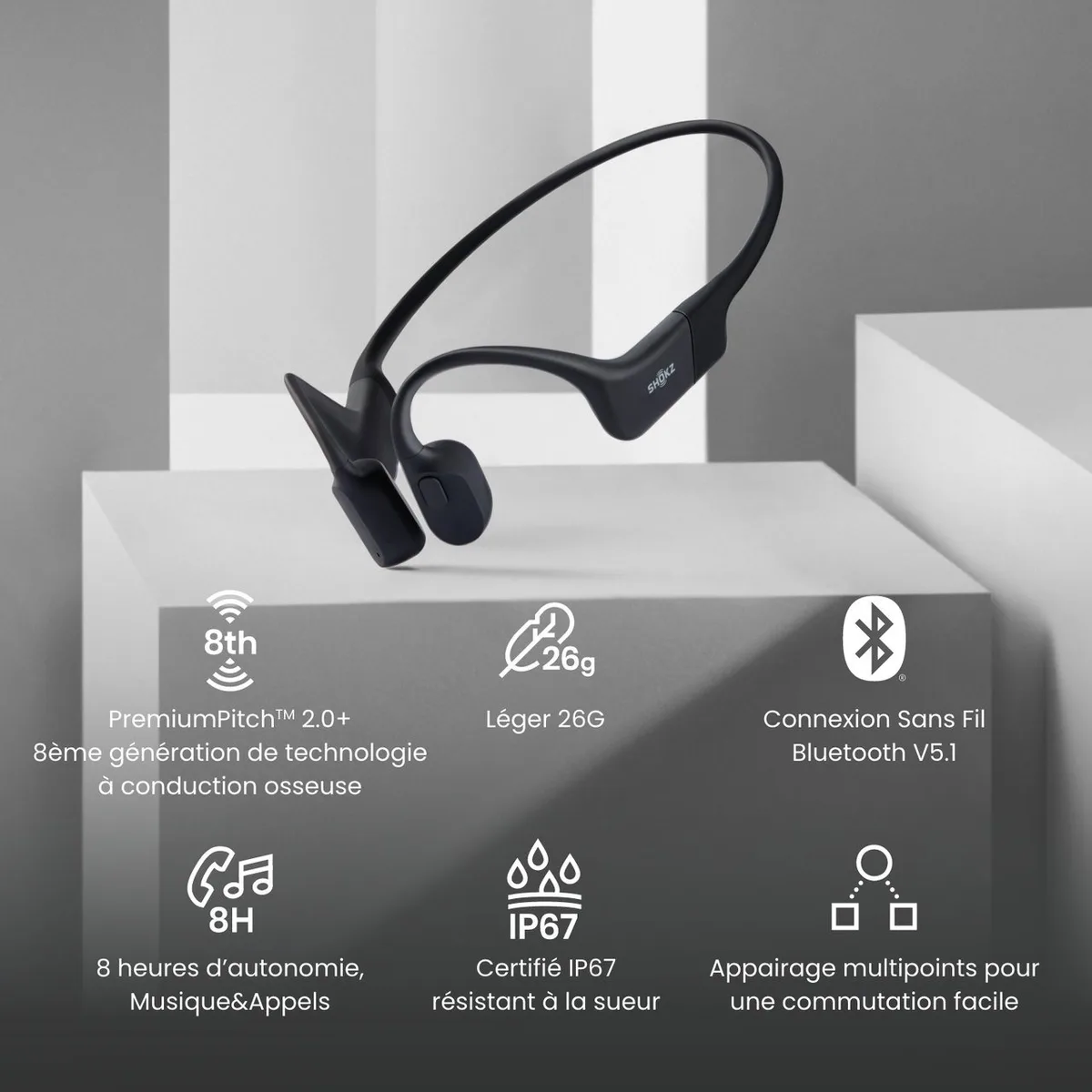 Shokz Open Run Mini USB-C Noir – Image 4